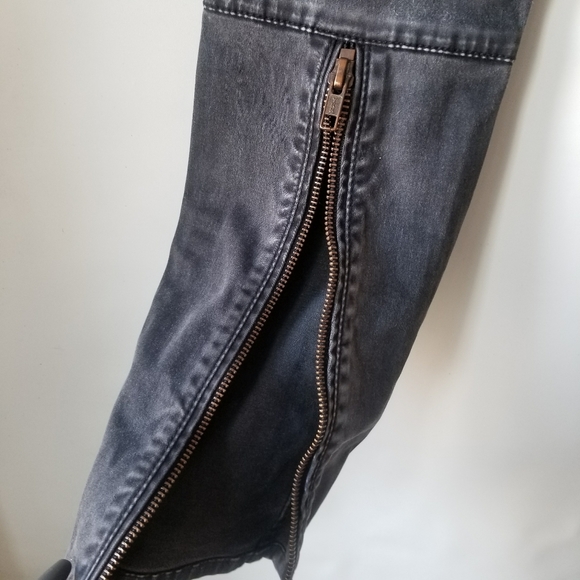 Free People Denim Gray Jeans Zip Up Legging Size 26 - Picture 10 of 11